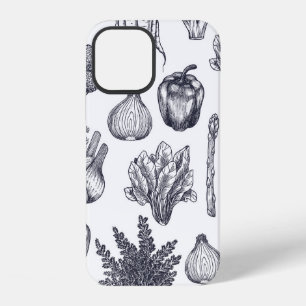 Coque iPhone 12 Motif sans couture de légumes frais. Brocoli, caro