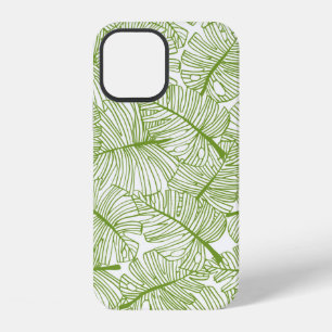 Coque iPhone 12 Motif sans couture Monstera feuille arrière - plan