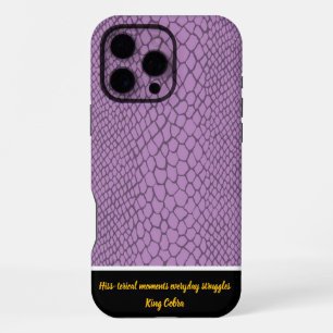 Coque iPhone 16 Pro Max Motif serpent vibrant dans des tons mauves
