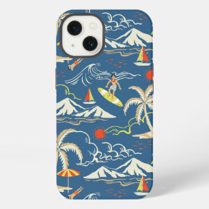 Etui iPhone 13 Motif Tropical Surf Rétro