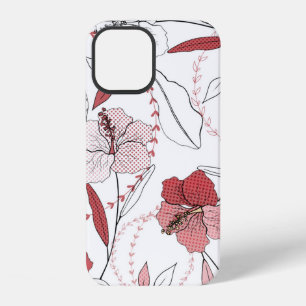 Coque iPhone 12 Motifs botaniques. Motif de fleurs isolé sans cout