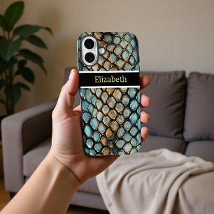 Coque iPhone 16 Plus Motifs complexes de la peau d'un serpent venimeux