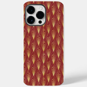 COQUE POUR POUR iPhone 14 PRO MAX MOTIFS RED & GOLD ART DECO