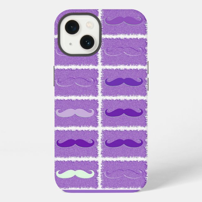Coque iPhone Moustache violette drôle (Verso)