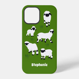 Coque iPhone 12 Pro Moutons Valais à nez noir Personnalisés pour Agric