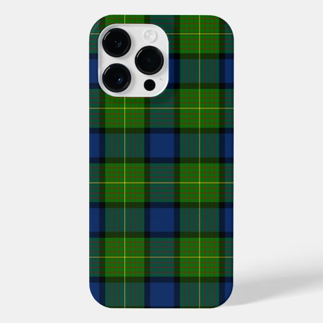 Coque iPhone Muir Moore écossais vert bleu plaid (Verso)