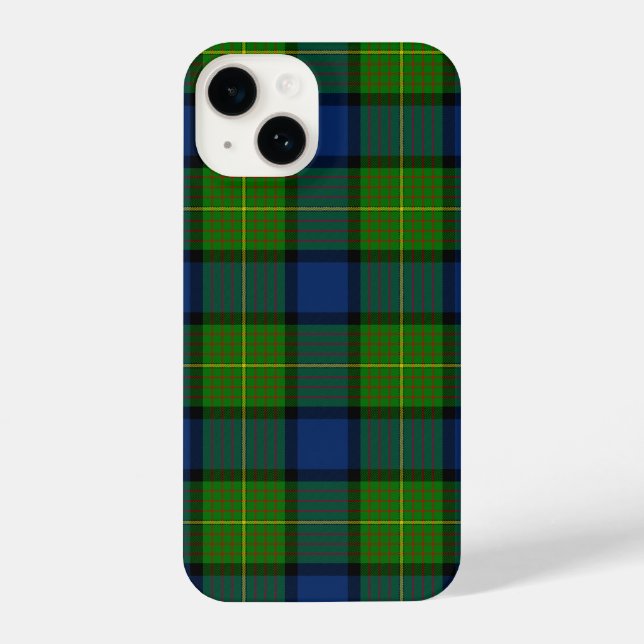 Coque iPhone Muir Moore écossais vert bleu plaid (Verso)