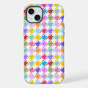 Multicolor Houndstooth+Motif blanc