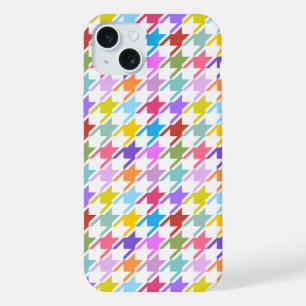 Multicolor Houndstooth+Motif blanc