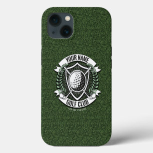 Etui iPhone 13 NAME personnalisé Golfeur Golf Club Gazon Clubhous