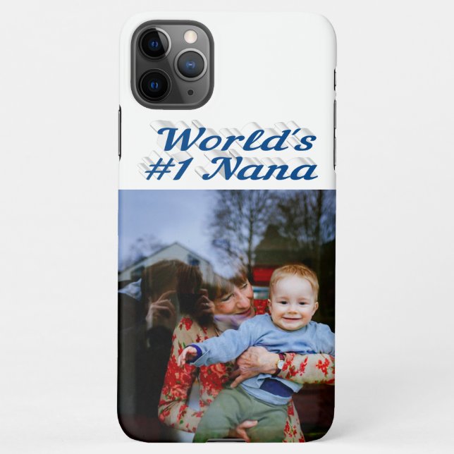 Coque iPhone Nana photo sea blue text Fête des mères (Dos)