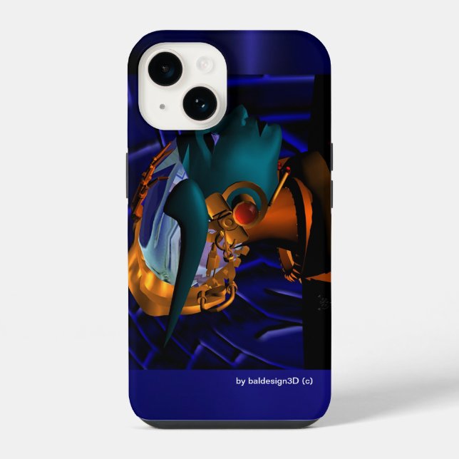 Coque iPhone NEMIS / HYPER ANDROID PORTRAIT Bleu (Verso)