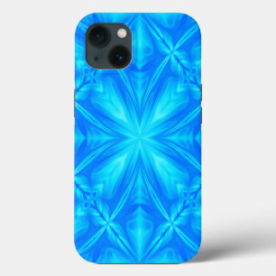 Etui iPhone 13 Neon Blue Turquoise Psychedelic Cloudy Abstrait