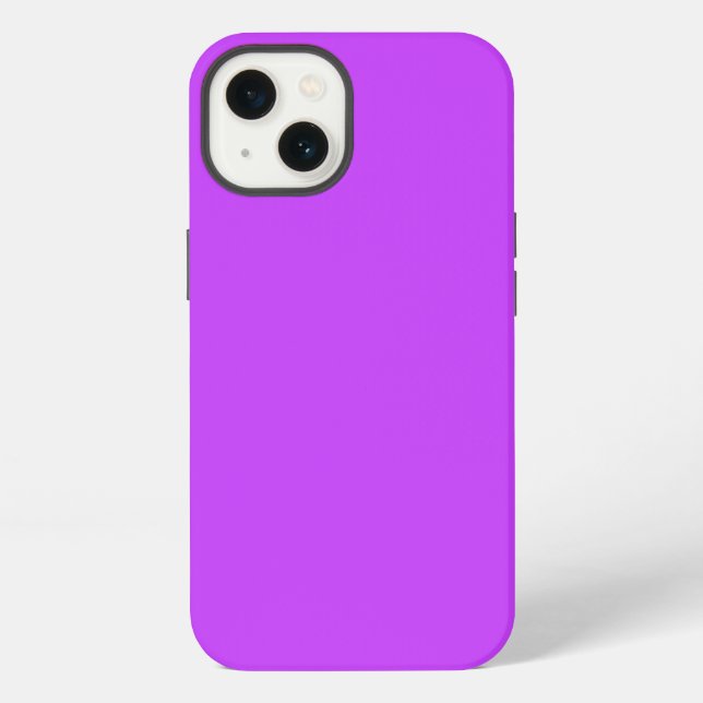 Coque iPhone néon clair solide fluorescent violet (Verso)