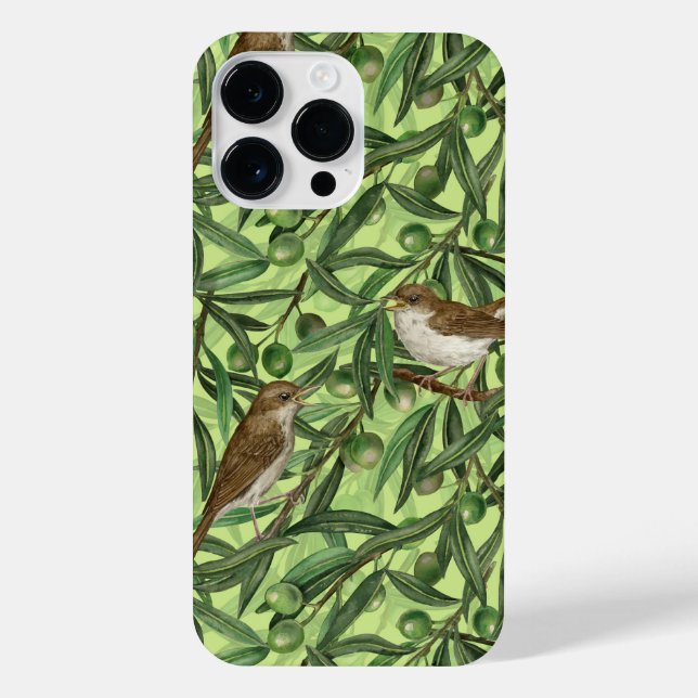 Coque iPhone Nightingales dans l'olivier 2 (Verso)