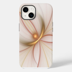 Coque Pour iPhone 14 Noble Cuivre Et Or Abstrait Art Fractal Moderne