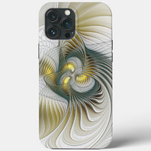 Etui iPhone 13 Pro Max Nobly Golden Turquoise Imaginaire Fractal Art