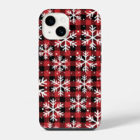 Noël Snowflakes Buffalo Plaid Motif