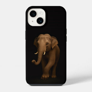 Coque Pour iPhone 14 Noir 4 Luxe iPhone 14 Mate, Éléphant d'Inde
