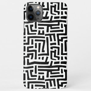 Coque iPhone 11Pro Max Noir et blanc Pop Art Maze Motif