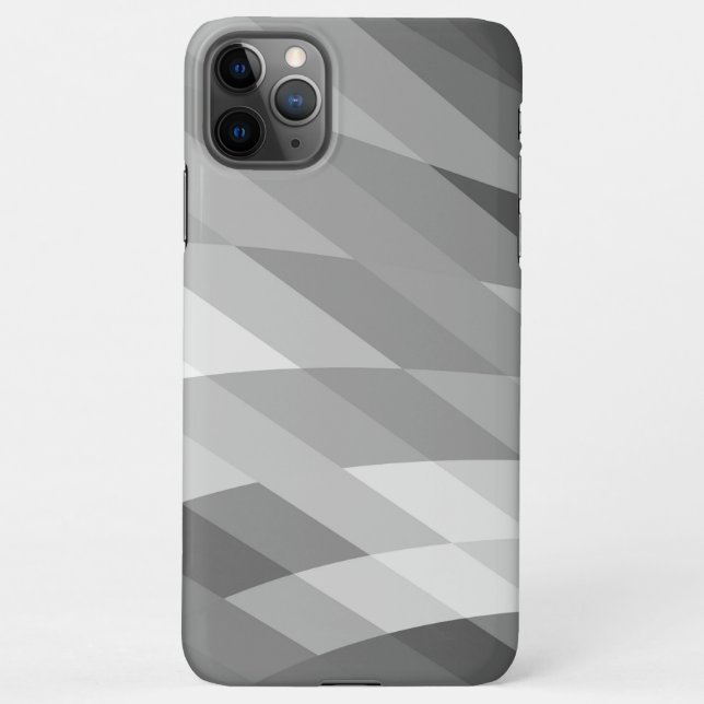 Coque iPhone Noir, Gris, Blanc Géométrique Abstrait (Dos)