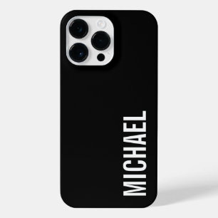 Coque Pour Pour iPhone 14 Pro Max Noir moderne minimaliste Nom personnalisé