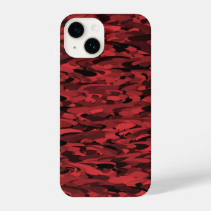 Coque Pour iPhone 14 Noir rouge Motif Abstrait