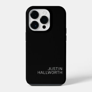 Coque Pour iPhone 14 Plus Nom blanc moderne sur fond noir