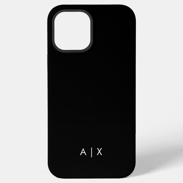 Coque iPhone Nom de couple simple monogrammé (Verso)