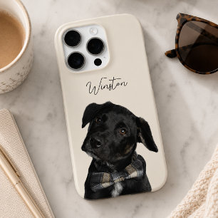 Coque iPhone 16 Pro Nom de l'animalerie Moderne Photo et Texte Chien C