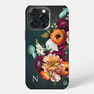 Etui iPhone 13 Pro Nom de monogramme élégant floral botanique rustiqu