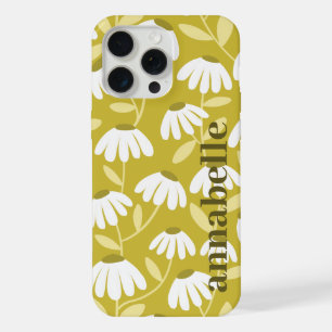 Nom en monogramme sur le côté, motif floral olive