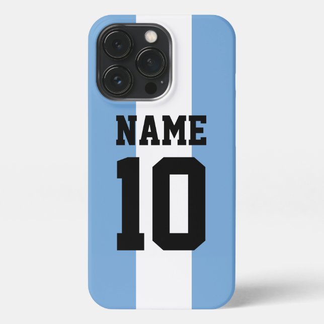 Coque iPhone Nom et numéro personnalisés Argentine Indicateur (Verso)