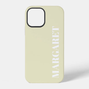Coque iPhone 12 Nom monogramme blanc stylé moderne