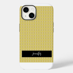 Coque Pour iPhone 14 Nom personnalisable motif citron sans couture
