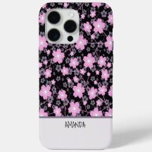 Nom personnalisé Cherry Blossom motif floral rose