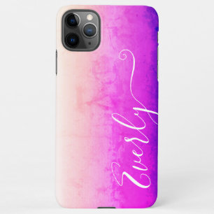 Coque iPhone 11Pro Max Nom personnalisé de l'Arrière - plan Pretty Pink P