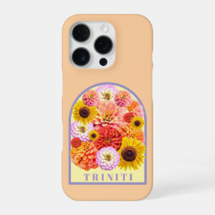 Coque iPhone 16 Pro Nom personnalisé en arche florale