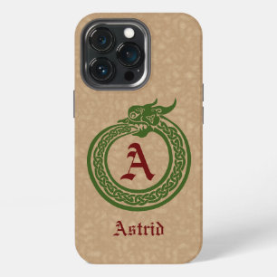 Etui iPhone 13 Pro Nom personnalisé et monogramme Ouroboros de style