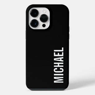 Coque Pour Pour iPhone 14 Pro Max Nom Personnalisé Minimaliste Moderne Noir
