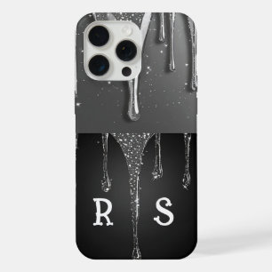 Nom personnalisé Monogramme Gouttes de paillettes 