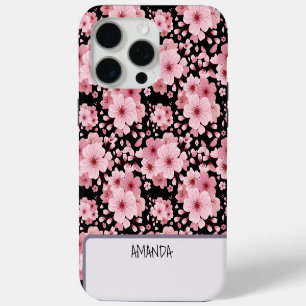 Nom personnalisé motif floral rose Cerisier Fleur