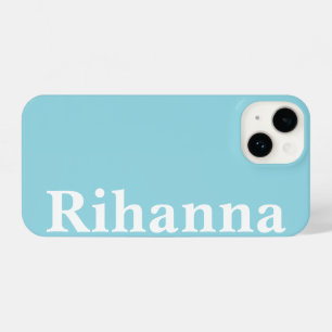 Coque Pour iPhone 14 Nom personnalisé Simple Minimal clair bleu clair