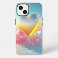 Nom personnalisé tendance moderne fille cœur d'amo