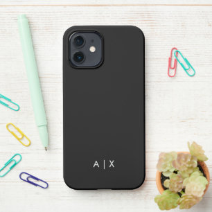 Coque iPhone 12 Nom simple de couple monogrammé