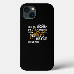 Etui iPhone 13 Noms de Jésus Impression d'église religieuse chrét