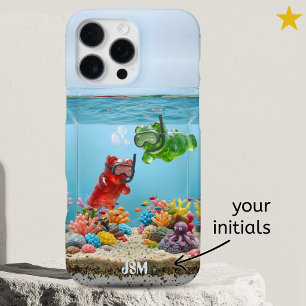Coque iPhone 16 Pro Max Noms Personnalisés pour Oursons Gummies de Natatio