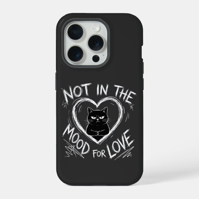 Coque iPhone Not In The Mood For Love Grumpy Cat Sarcastic (Verso)