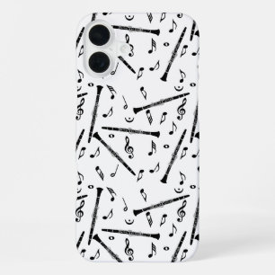 Coque iPhone 16 Plus Notes de musique Black Clarinets
