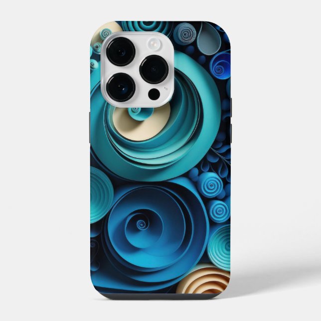 Coque iPhone Nuances Bleus 3D  (Verso)